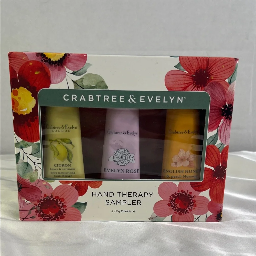 Crabtree & Evelyn Floral‎ Hand Therapy Trio Citron Rose Honey Gift Set